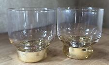 MCM Retro Double Old Fashioned Glasses Weighted Pedestal Vintage Barware