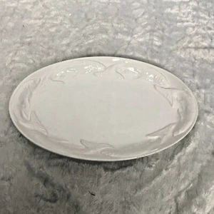Stovit White Ceramic Embossed Fish Outline Platter Made in Italy 12" - Picture 1 of 7
