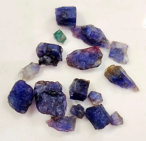 Natural Blue Tanzania Tanzanite Untreated Rough Loose Gemstone Lot R44 - Picture 1 of 21