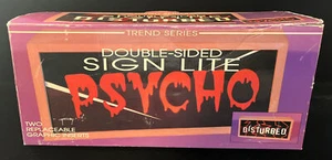 RARO Letrero Iluminado de Colección Spencer Regalos Doble Cara ""Psicosis"" ""Perturbado"" Sin usar y en caja - Imagen 1 de 10
