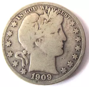 1909-s Barber Half Dollar FINE - Picture 1 of 3