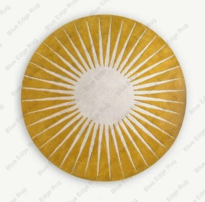Sun Round Wool Rug 100% Woolen Area Rug For Hall Kitchen Living Room Bed Rom rug - Image 1 of 4