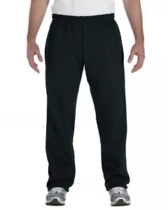 Gildan G184 Adult Heavy Blend Open Bottom Sweatpants Covered Elastic Waistband - Picture 1 of 4