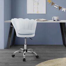 Fauteuil de bureau à roulettes bleu clair hauteur réglable chaise en velours