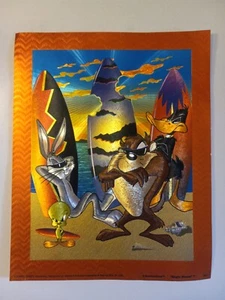 Arte en lámina de colección Looney Tunes efectos mágicos Taz Bugs Lucas surf 8x10 - Imagen 1 de 4