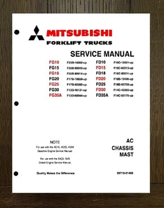 25 20 FORKLIFT SERVICE REPAIR MANUAL Mitsubishi Forklift FG25 FD25 FG20 FD20 - Picture 1 of 19