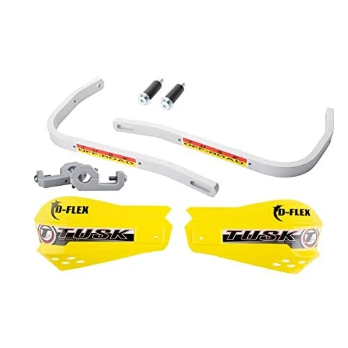 Tusk D-Flex Handguards with MX Shields Yellow 1 1/8" Bar Mounts - Image 1 of 1