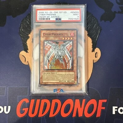 PSA 9 MINT 2006 YU-GI-Oh! Enemy of Justice CYBER PHOENIX EN009 1st Edition - Image 1 of 3