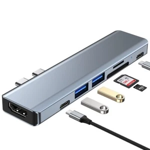U-speed 7 in 1 Multiport USB C Hub USB3.0 Adapter 4K HDMI Dock SD Card Reader - Picture 1 of 9