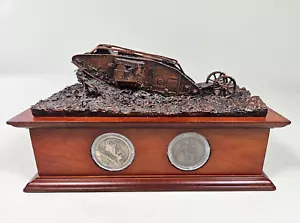 'The First Tank' WW1, Bronzed Resin Sculpture / Ornament by Danbury Mint - Foto 1 di 24