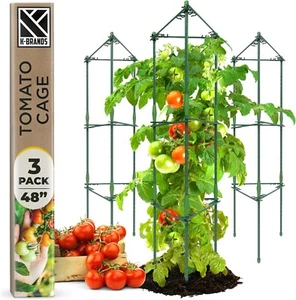 Tomato Cage for Pots 48 Inch 3 Pack Garden Plant Support Tomatoes Trellis Cages - Picture 1 of 4