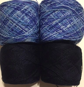 Cristal lace yarn. Colors 61&331. Acrylic/Rayon. 900 yards per ball. 1 lot of 4 - Picture 1 of 3