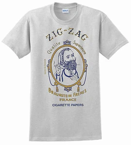 Zig Zag T-shirt. Gray, Khaki, White, Yellow. Size: Small - XXL 100% Cool Cotton - Picture 1 of 7