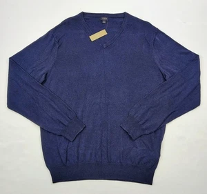NEU J Crew Pullover Herren Größe Medium marineblau Baumwoll- und Kaschmirmischung V-Ausschnitt neu mit Etikett - Bild 1 von 6