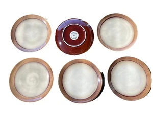 Sango _ Roma Caramel _ Stoneware Salad Plates Set of SIX _ 8"_ Gradient Glaze - Picture 1 of 4