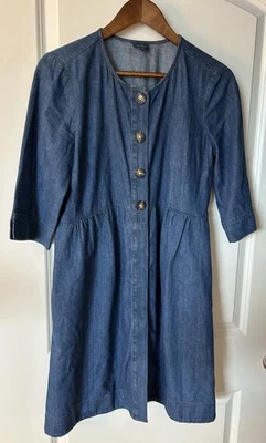 Vestido de mezclilla para mujer Jill pequeño con botones manga 3/4 bolsillos festival de otoño Foto 1 de 4