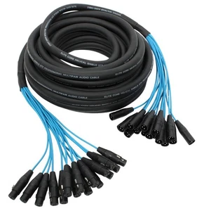 Elite Core 16 Channel 50' ft Fan-to-Fan Audio Cable XLR Stage Snake - PEX1650 - Picture 1 of 4