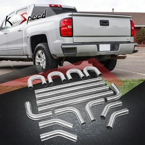 2"OD DIY Custom Exhaust Pipe Kit 16Pcs Straight & 45 90 180 Degree & U-Bends - Picture 1 of 6