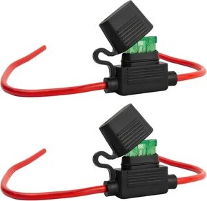 2 PCS 12 AWG Inline Fuse Holder with 30A Maxi Fuse–Waterproof, Heavy-Duty 12 Gau - Picture 1 of 7