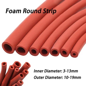 Rot Silikon Moosgummi Rundschnur Dichtung Hohler wasserdichter Dichtstreifen - Picture 1 of 17