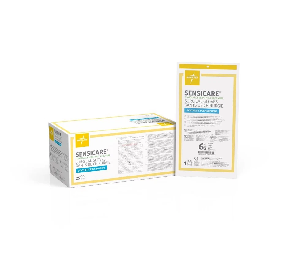 Luvas de poliisopreno sintético Medline MSG1065Z aloe estéril #6.5 25 Pr - Imagem 1 de 1