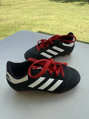 adidas Little Kid Black And Red Soccer Cleats Shoes Size 10 Kids.  2-#6 - Image 1 of 4
