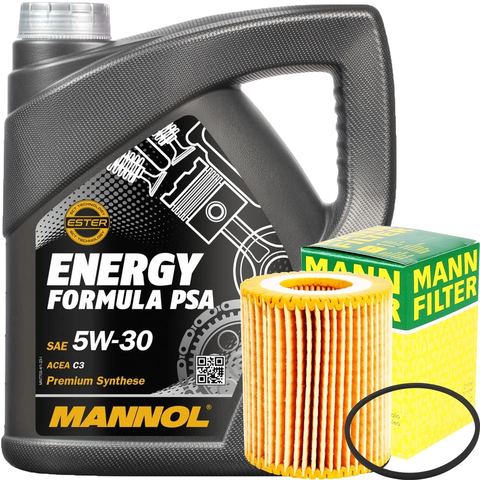 MANN-FILTER + MANNOL MANN ÖLFILTER + 4L MANNOL ENERGY FORMULA 5W30 PSA MOTORÖL B71 2290 9.55535-S1 S3