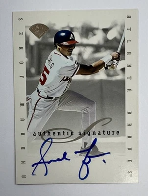 1996 Donruss Andruw Jones Authentic Signature Blue Ink Auto AR139 - Image 1 of 2