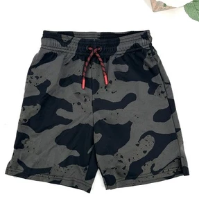 All In Motion Athletic Shorts Boy’s Small 6-7 Gray Black Camo Drawstring Waist - Picture 1 of 6
