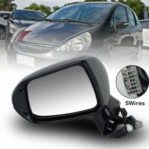 For Honda Jazz MK2 05-08 Black Wing Mirror Manual Fold Indicator Left Passenger - Picture 1 of 12