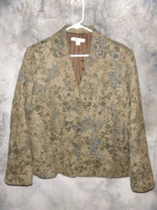 CHAQUETA BLAZER MUJER COLDWATER CREEK FLORAL JACQUARD TALLA 12... ¡¡GUAU!!! - Imagen 1 de 4
