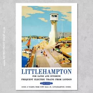 BR Littlehampton Poster - Railway Posters, Retro Vintage Travel Poster Prints - Picture 1 of 1