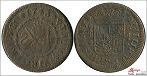 Spain Felipe V 4 MARAVEDIS 1743 Segovia Cu BC / F - Picture 1 of 1