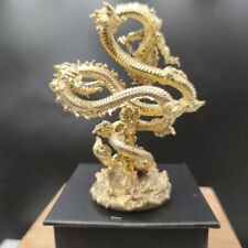 11cm Exclusive Chinese Dragon Desktop Statue Casting Brass Home Decor Sculpture