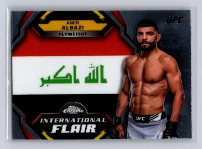 2024 Topps Chrome UFC #IFL-1 Amir Albazi -International Flair-Flyweight - Image 1 of 2