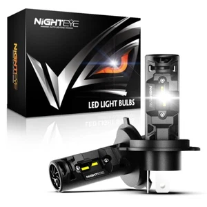 NIGHTEYE 2X H4 LED Headlight Bulbs Kit 80W 22000LM Hi-Lo Beam 6500K Super Bright - Picture 1 of 11