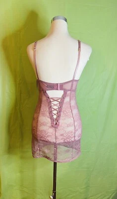 Sexy Vestido Tahari Mujer Talla Mediana Rosa Lencería Corsé Encaje Quimise Nuevo con Etiquetas Foto 1 de 4