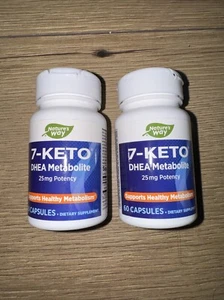 2x Nature's Way 7-KETO DHEA Metabolite 25 mg Potency 60-CT Sealed Exp 08/2025 - Picture 1 of 1