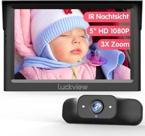 LUCKVIEW BM1 Mirror Car Baby Rear Seat Camera, 5'' 1080P Night Vision Baby Camera - Picture 1 of 6