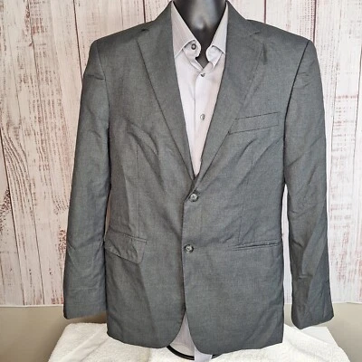 Merona Jacket Blazer Mens 38R Solid Gray Single Vented - Изображение 1 из 4