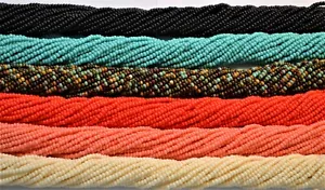 Southwest Bundle 11/0 Czech Glass Seed Beads, Turquoise/Coral/Black+ 6 Hanks - Picture 1 of 2