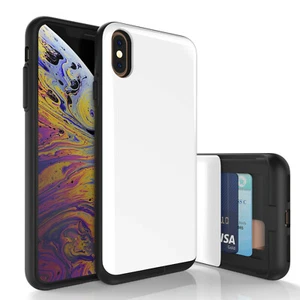 For iPhone 11 X XS Max XR 8 7 SE 2020 Hidden Card Slide Slot Storage Wallet Case - Picture 1 of 8