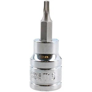 T15 Macho Torx Bit Star Socket 3/8" Unidad Estándar Interna Cromo Vanadio Acero - Imagen 1 de 3