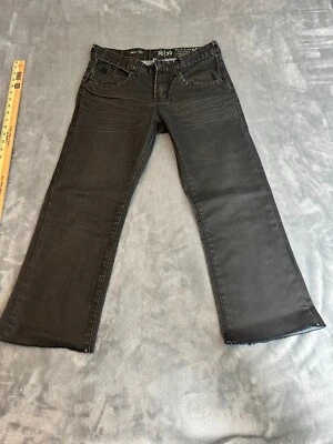 Pantalones de mezclilla Marc Ecko corte y costura bota para hombre azul lavado oscuro solapa bolsillos talla 30x24 Foto 1 de 4