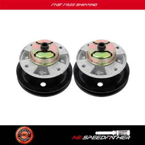 2 Spindle Assembly with Pulley for John Deere LX186 LX188 Lawn Tractors - Picture 1 of 11