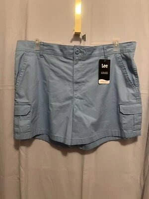 LEE DAMAS PLUS AZUL CLARO CINTURA ELÁSTICA PANTALONES CORTOS TALLA 20M NUEVOS Foto 1 de 4