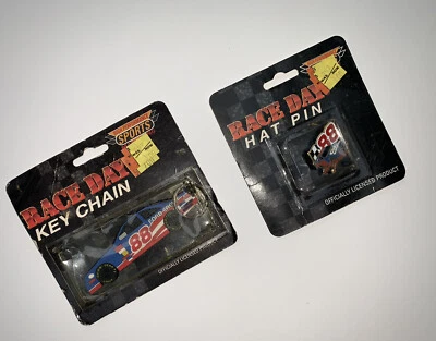 DALE JARRETT #88 Collectibles ~ NASCAR Key Chain & Hat Pin Race Day ~ FORD - Image 1 of 4