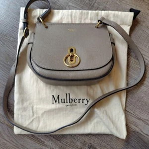 Mulberry Amberley Mini Leather Satchel Crossbody Bag Gray Used W/Storage bag - Picture 1 of 14