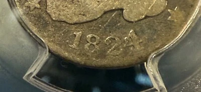 ESCASO BUSTO TAPADO ORIGINAL TEMPRANO 1824/22 MONEDA DE DIEZ CENTAVOS PIEZA GRADUACIÓN PROFESIONAL BUENA G04 Foto 1 de 4