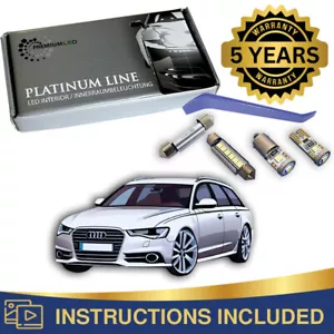 AUDI A6 C7 AVANT LED INTERIOR KIT PREMIUM 16 WHITE BULBS CANBUS C8 4K - Picture 1 of 11